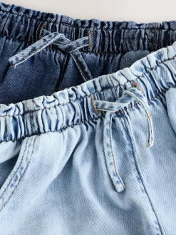 Next Mid Blue 100% Cotton Denim Shorts 2 Pack (3-16yrs) Clearance