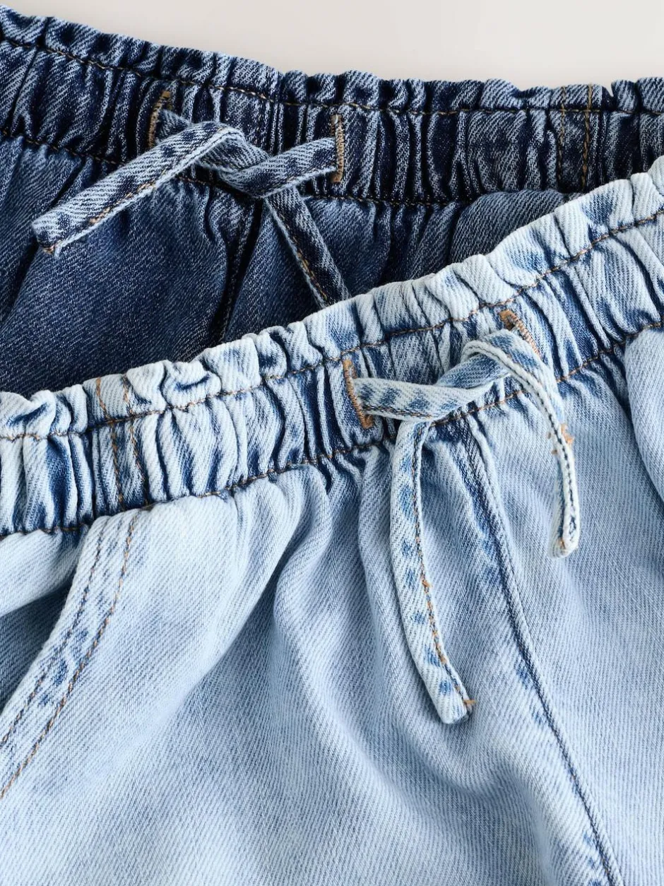 Next Mid Blue 100% Cotton Denim Shorts 2 Pack (3-16yrs) Clearance