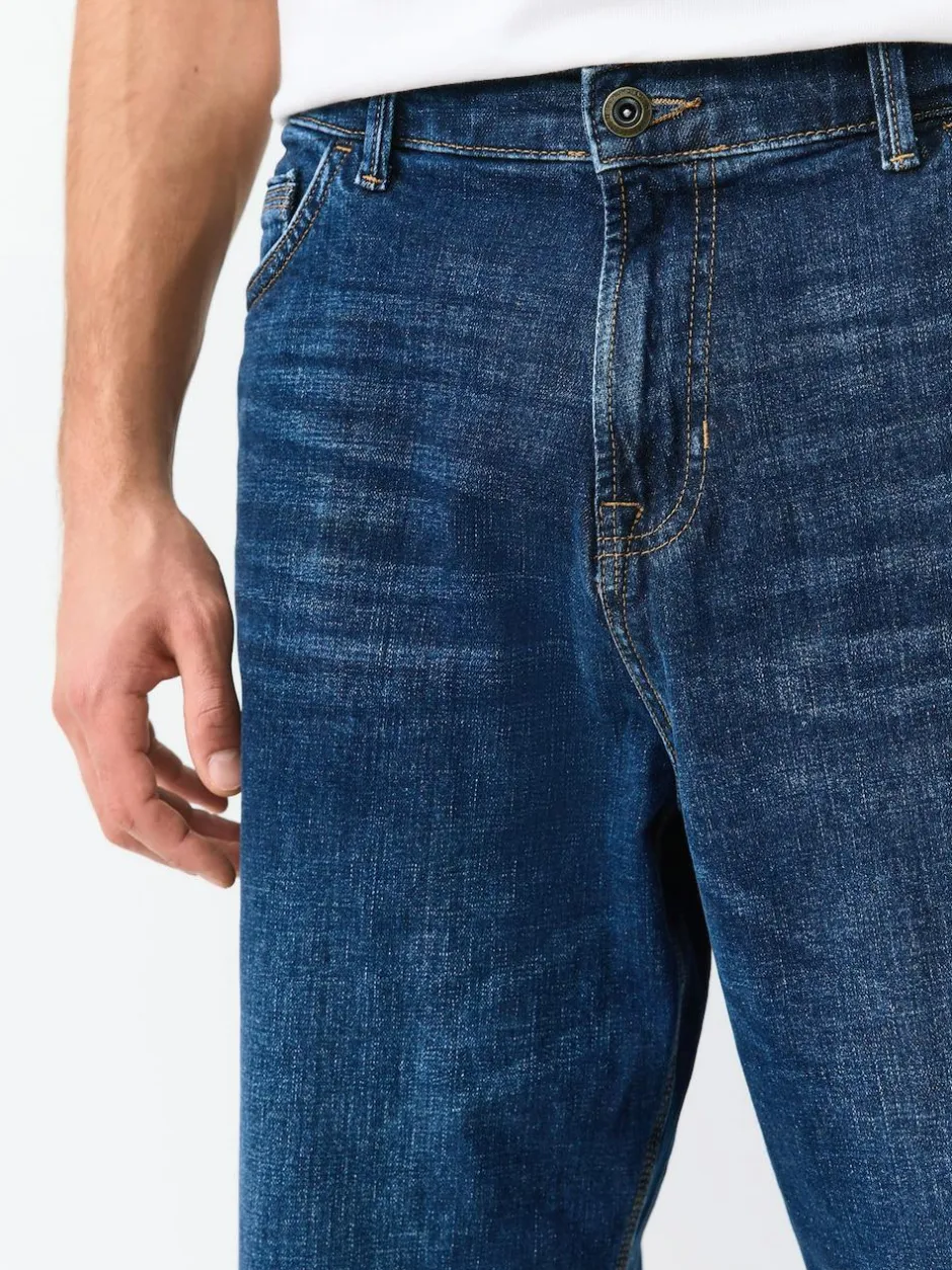 Next Mid Blue Baggy Fit Authentic Stretch Denim Jeans New