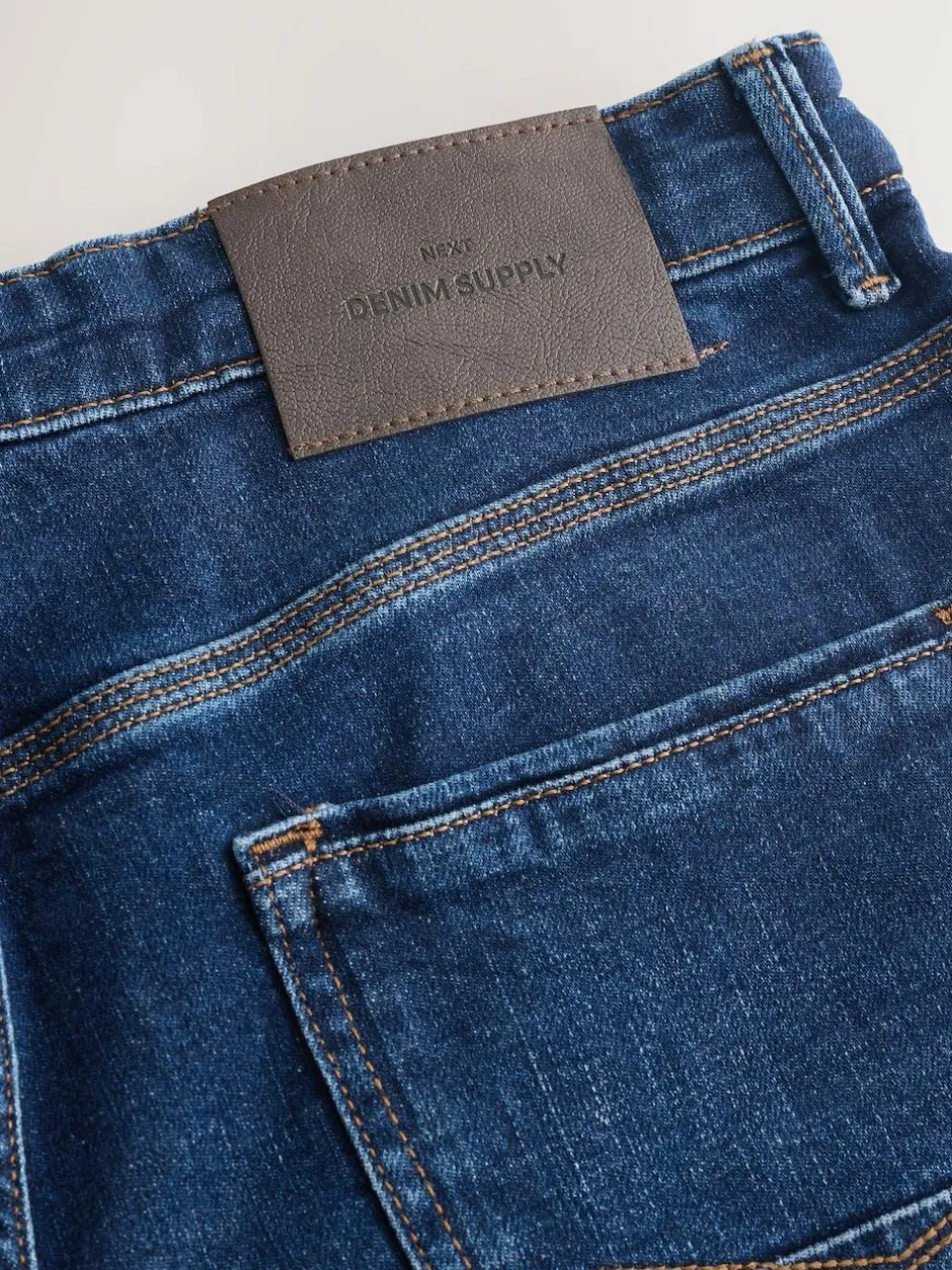 Next Mid Blue Baggy Fit Authentic Stretch Denim Jeans New