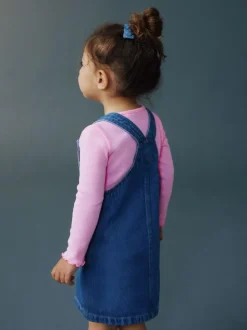 Next Denim Pinafore Dress (3mths-8yrs) Mid Blue Character Hot