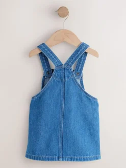 Next Denim Pinafore Dress (3mths-8yrs) Mid Blue Character Hot