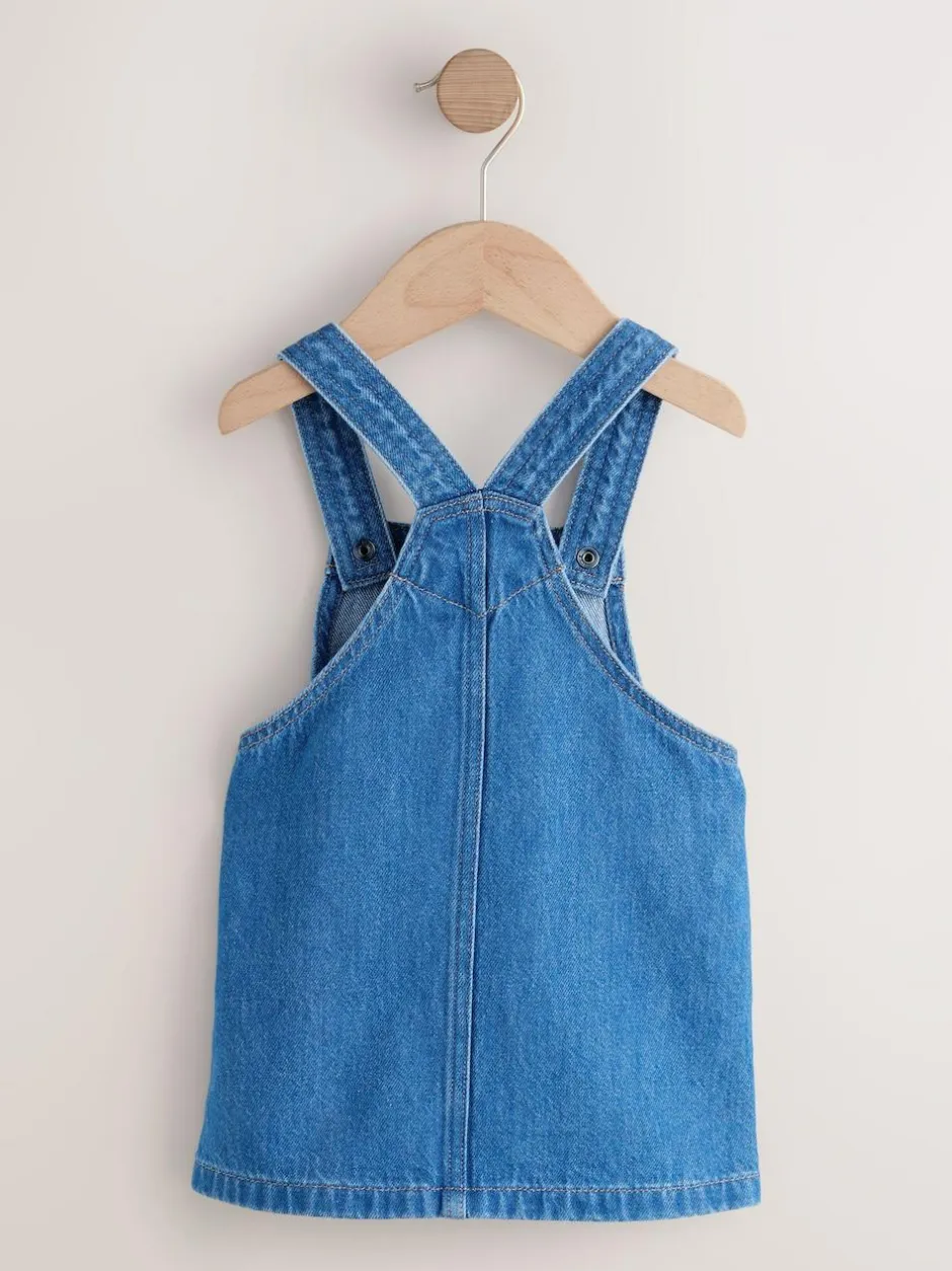 Next Denim Pinafore Dress (3mths-8yrs) Mid Blue Character Hot