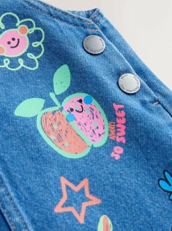 Next Denim Pinafore Dress (3mths-8yrs) Mid Blue Character Hot