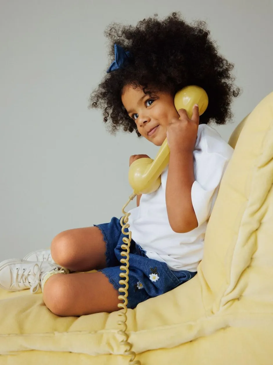 Next Mid Blue Daisy Embroidered Denim Shorts (3mths-7yrs) New