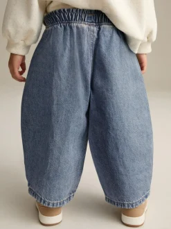 Next Mid Blue Denim Barrel 100% Cotton Jeans (3mths-7yrs) Online