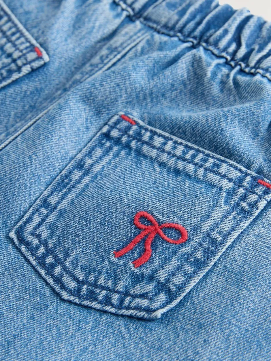 Next Mid Blue Denim Bow Embroidered Jeans (3mths-7yrs) Online