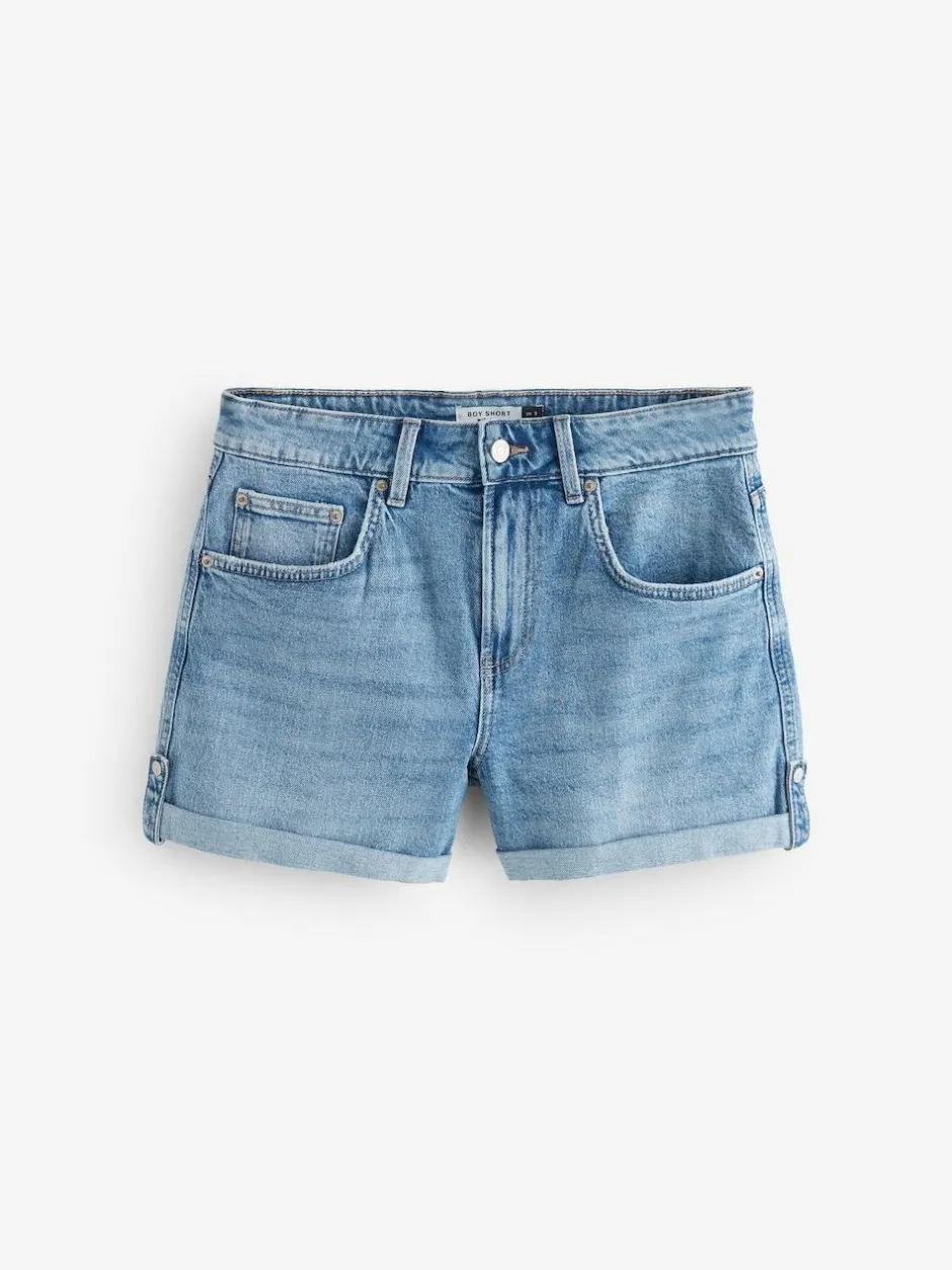 Next Denim Boy Shorts Mid Blue Online