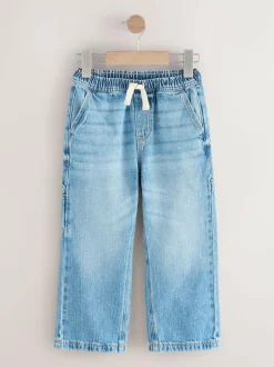 Next Mid Blue Denim Denim Pull On Carpenter Jeans (3-16yrs) New