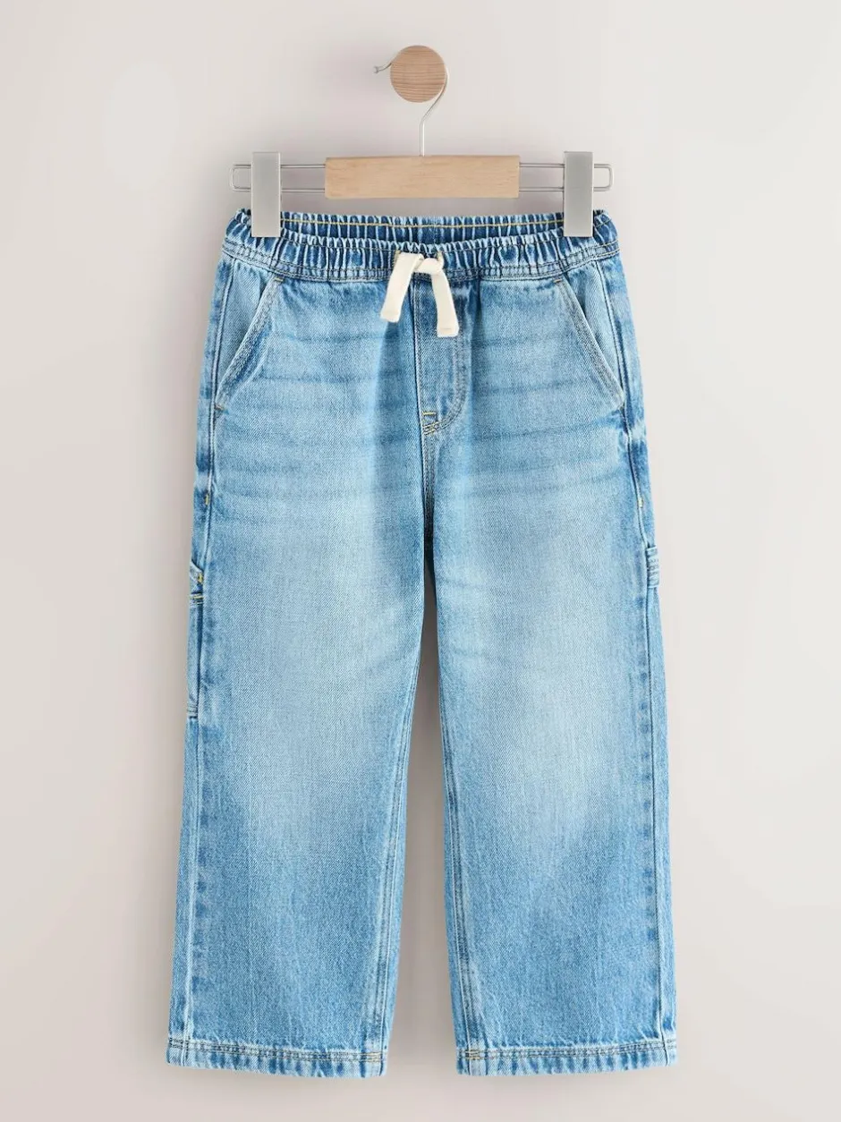 Next Mid Blue Denim Denim Pull On Carpenter Jeans (3-16yrs) New