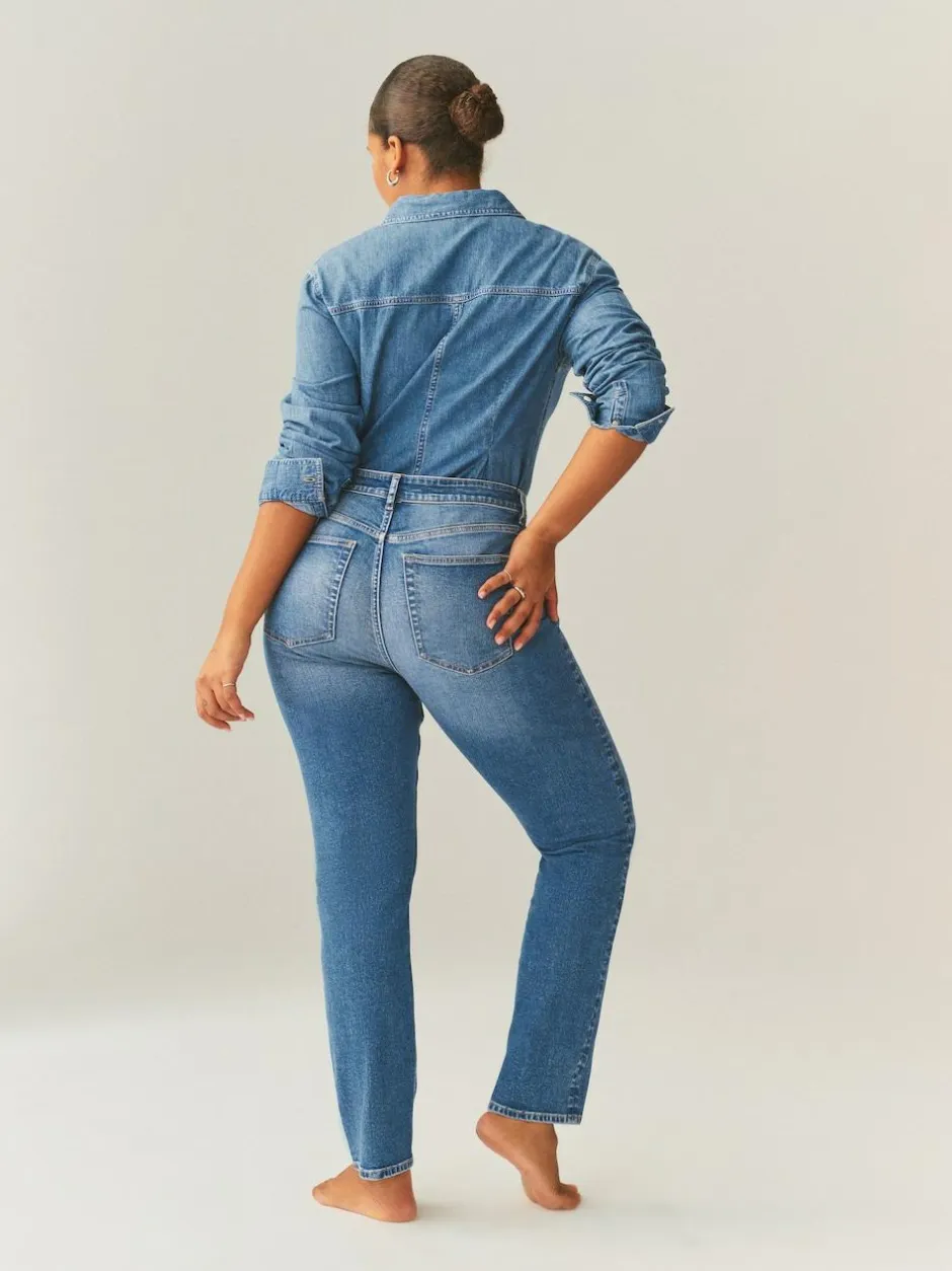 Next Mid Blue Denim Hourglass Mid Rise Stretch Slim Jeans Outlet