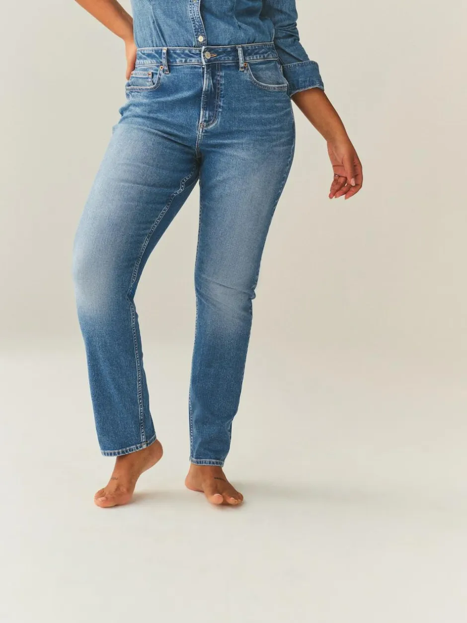 Next Mid Blue Denim Hourglass Mid Rise Stretch Slim Jeans Outlet