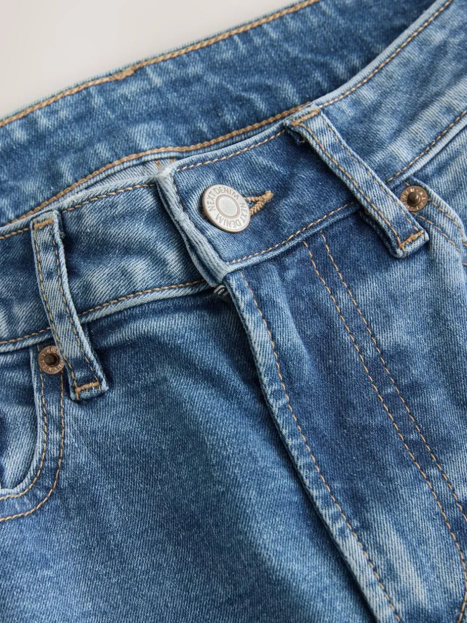 Next Mid Blue Denim Hourglass Mid Rise Stretch Slim Jeans Outlet