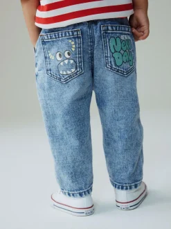 Next Mid Blue Denim Monster Graffiti Jeans (3mths-7yrs) Best