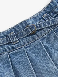 Next Denim Pleated Skirt (3-16yrs) Mid Blue Outlet