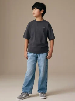Next Pull on Denim Jeans (3-16yrs) Mid Blue Denim