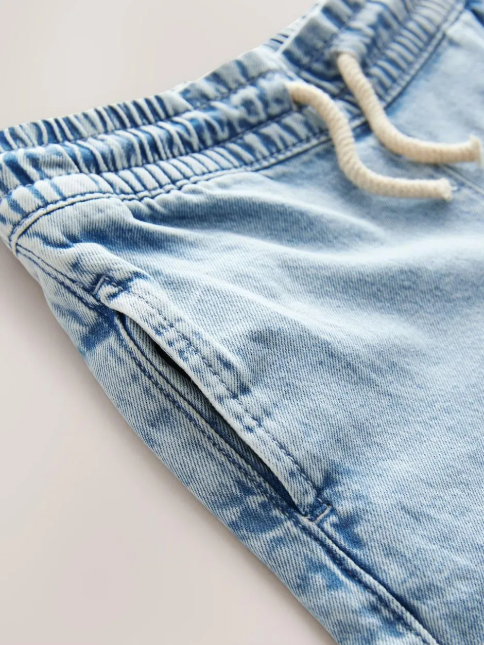 Next Mid Blue Denim Pull On Wide Leg Jeans (3-16yrs) Online
