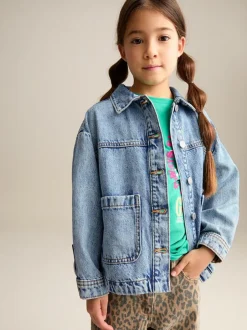 Next Mid Blue Denim Shacket (3-16yrs) Discount