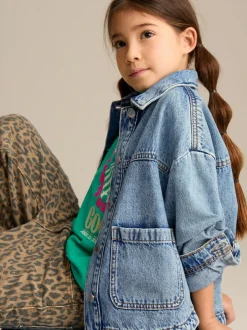 Next Mid Blue Denim Shacket (3-16yrs) Discount