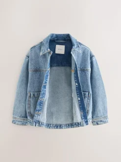 Next Mid Blue Denim Shacket (3-16yrs) Discount