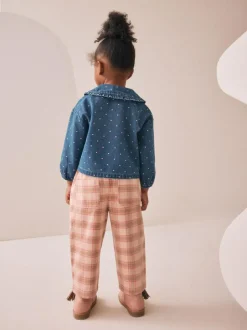 Next Mid Blue Denim Shirt and Check Trousers Set (3mths-7yrs)