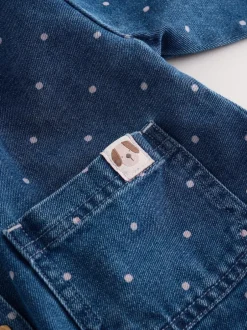 Next Mid Blue Denim Shirt and Check Trousers Set (3mths-7yrs)