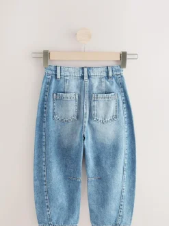 Next Mid Blue Denim Volume Barrel Jeans (3-16yrs) Clearance