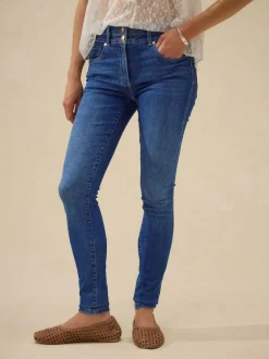 Next Lift Slim And Shape Skinny Jeans Mid Blue Denim Wash New