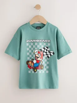 Next Mid Blue Mario Gaming T-Shirt (3-16yrs)