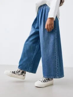 Next Pull On Wide Leg Jeans (6-16yrs) Mid Blue Best