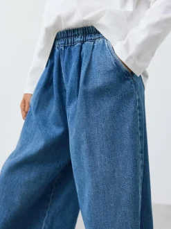 Next Pull On Wide Leg Jeans (6-16yrs) Mid Blue Best