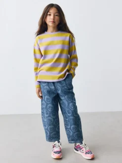 Next Mid Blue SmileyWorld® Pullon Barrel Jeans (3-16yrs)