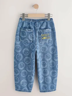 Next Mid Blue SmileyWorld® Pullon Barrel Jeans (3-16yrs)