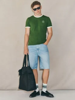 Next Edit Jort Denim Shorts Mid Blue Wash Outlet