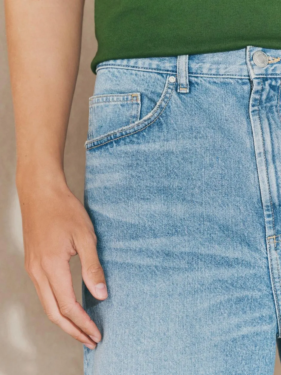 Next Edit Jort Denim Shorts Mid Blue Wash Outlet