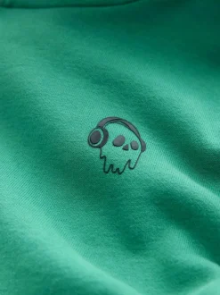 Next Mid Green Skull Sign Off Hoodie (3-16yrs) Outlet