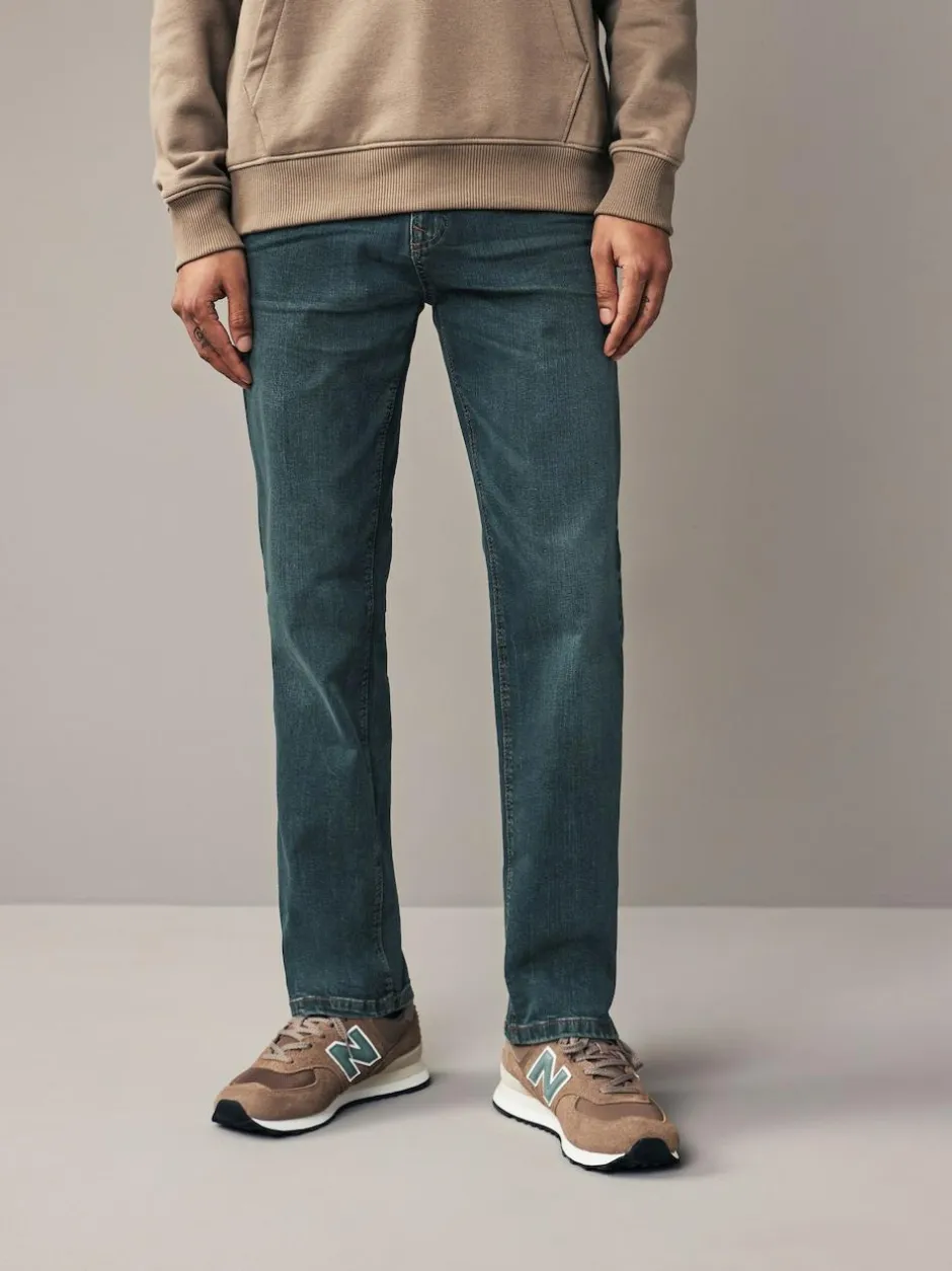 Next Straight Fit Authentic Stretch Denim Jeans Mid Tint