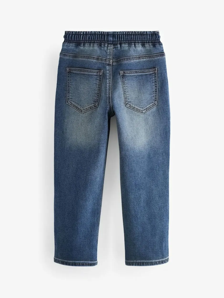 Next Loose Fit Stretch Elasticated Waist Jeans (3-16yrs) Mid Vintage Blue