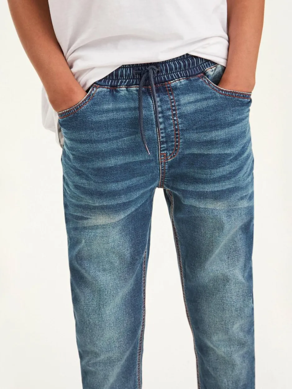 Next Skinny Fit Stretch Elasticated Waist Jeans (3-16yrs) Mid Vintage Blue