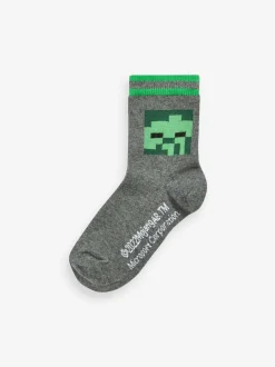 Next Character Cotton Rich Socks 5 Pack Minecraft Creeper Hot