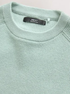 Next Mineral Green Without Stag Cotton Crew Neck Knitted Jumper (3-16yrs) Hot