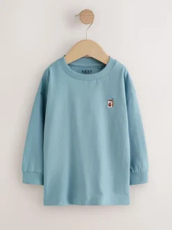 Next Long Sleeve Graphic Print T-Shirts 4 Pack (3mths-7yrs) Minerals Food Character Embroidery New