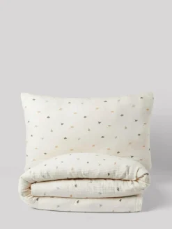 Next Crinkle Muslin 100% Cotton Duvet Cover and Pillowcase Set Mini Dino Discount