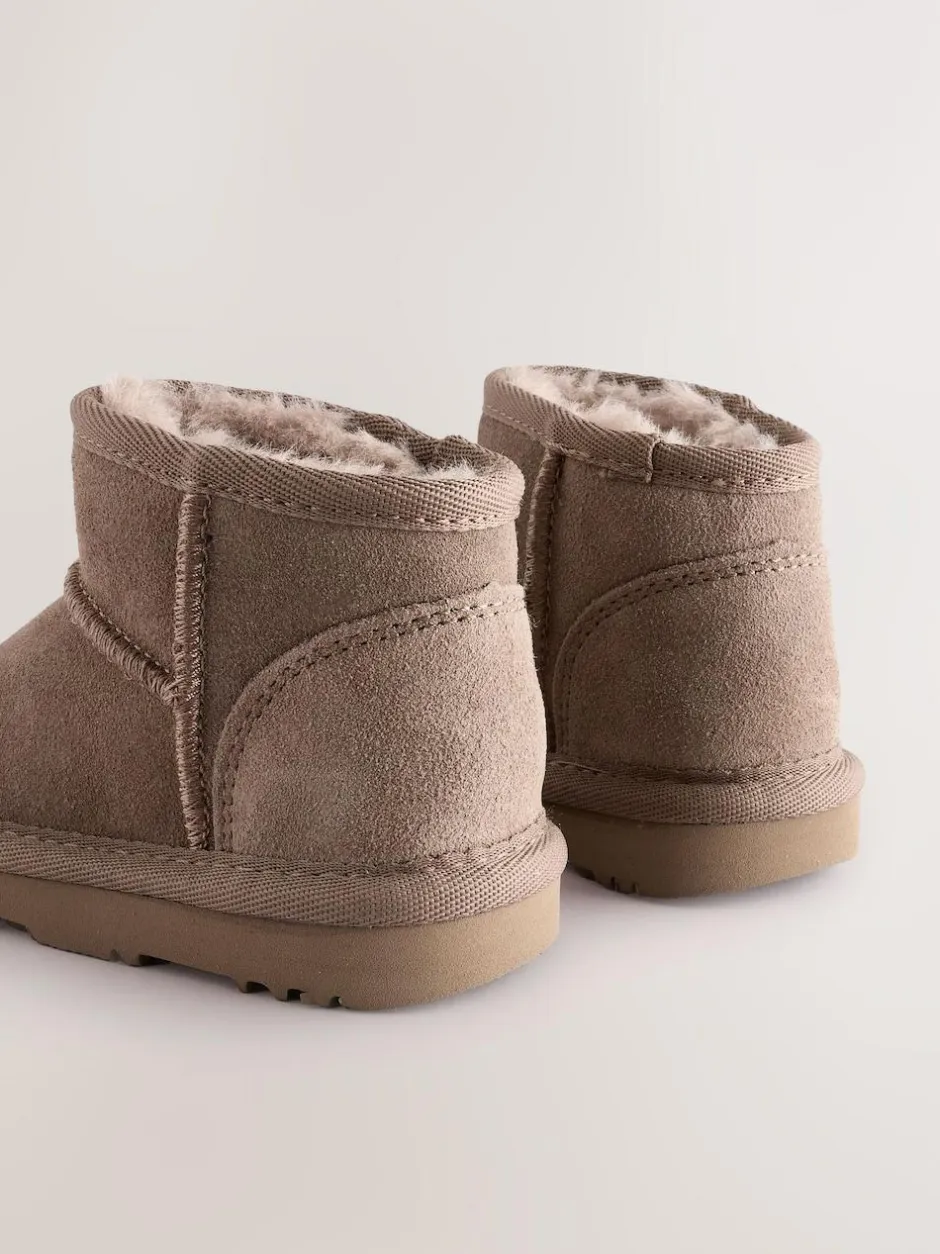 Next Mink Brown Water Repellent Standard Fit (F) Suede Pull On Boots Discount