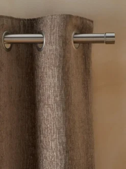 Next Mink Natural Heavyweight Chenille Eyelet Lined Curtains Clearance