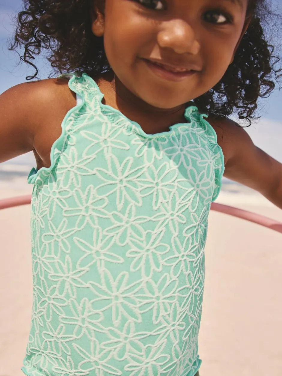 Next Lettuce Edge Swimsuit (3mths-7yrs) Mint Green Floral Texture