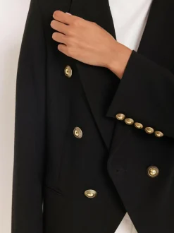 Mint Velvet Black Double Breasted Blazer New