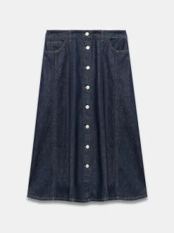 Mint Velvet Blue Denim Midi Skirt Outlet