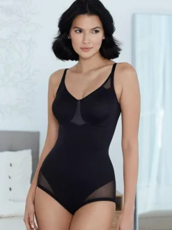 Miraclesuit Extra Firm Sexy Sheer Shaping Underwired Bodybriefers Black New