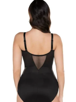 Miraclesuit Extra Firm Sexy Sheer Shaping Underwired Bodybriefers Black New